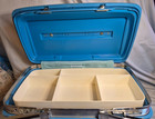 Samsonite Train Case Vintage 1960s Silhouette Hard Shell Blue Vinyl