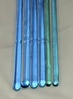 Vtg Lot Of 10 Light Blues   Green Blown Glass Swizzle Sticks Cocktail Stirrers