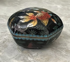 Vintage Cloisonn   Enamel And Brass Fish Hexagon Trinket Pill Box