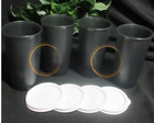 Tupperware Rare Cosmos Black 10 Oz Tumblers White Seals Set Of 4 New