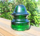 Nice Dark Emerald Green Cd 164 Mclaughlin Glass Insulator As Is  w 
