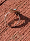 Vintage Native American Navajo Sterling Silver Turquoise Flower Ring Size 4ish