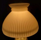 Vintage Milk Glass Ribbed Student Pole Swag Hanging Lamp Shade 8 Inch Diameter 