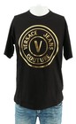 Versace Jeans Couture Black gold Mens Oversized Screen Print Logo T-shirt