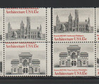 Us Efo Error Stamps 1841a Architecture  Misperf  wrong Name    Normal Blocks Mnh