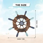 2 Pack 13  Nautical Beach Wooden Ship Wheel And 13  Wooden Anchor With