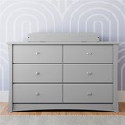 Storkcraft Crescent 6 Drawer Double Dresser  pebble Gray 