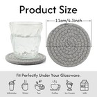 Coasters Set Of 4 For Drinks  Cotton Woven 4 Colors Absorbent Boho Gray