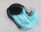 American Girl Wig Black Mint Green Ombre Gradient For 18   Doll Custom Hair