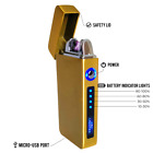 Electric Lighter Flameless Windproof Electric Dual Arc Plasma Torch Rechargeable