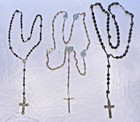 3 Antique Wood Beaded Rosaries Vintage Basilica Italy France Wooden Beads