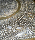 Tin Ceiling Tile Square Trivet Metal Floral Flowers 9  X 9 