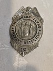 Obsolete Vintage Silver Private Detective Badge Guard I W Mahlon Zerbe Eagle
