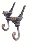 Set Of Two Bird Wall Hooks Cast Iron Key Towel Coat Hanger Rustic Antique Style