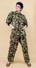 60s 70s Vtg Psychedelic Floral Camo Coverall Jumpsuit Moto Snow Men s Tag S B38 