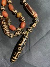 Rare Tibetan Old Agate Dzi Beads Necklaces W agate Dzi  9eyed  Bead Pendant