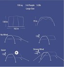 Beach Wind Shade Canopy  Shade Sun Shelter 150 Square Feet Regatta Stripe