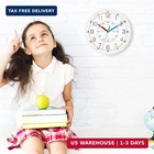 Lumuasky 8 Inch Kids Learning Wall Clock - Silent Non-ticking Educational Teachi