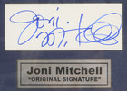 Joni Mitchell Autographed Signed Framed Original Photo With Pass Display 25347