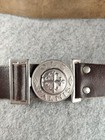 Vintage Scout Boy Leather Belt And Buckle  Ole Valmis  Length 103 Cm