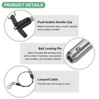 T Handle Lock Pins  9 5mm Dia  20mm Usage Length Push-button Ball Locking Pin