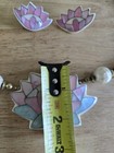 Vintage Lee Sands Lotus Flower Mother Of Pearl Bead Necklace And Earrings Set