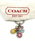 Coach Multi-color Daisy Enamel Flower Handbag Charm Key Chain