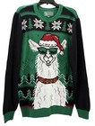 Ugly Christmas Sweaters Llama Men s Size Large Green multicolored Nwot