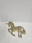 Vintage Magical Kitschy Brass Unicorn Wall Hanging Home Decor 14   x10 1 2   