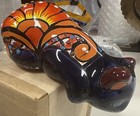 535-4 Vintage Cat Figurines Mexican Talavera Pottery Folk Art Hand Painted