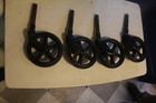 Antique Vintage Cast Iron Factory Industrial Caster Railroad Cart Wheels Set 4