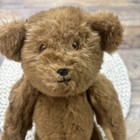 Vintage Brown Teddy Bear Jointed Plush Amber Golden Eyes 17    Stuffed Animal