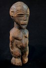 African Tribal Art - Very Old Miniature Wooden Lobi Statue - 15 5 Cms