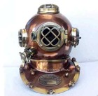 Us Navy Mark V Antique Diving Divers Helmet Brass Steel Full Size Vintage