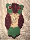 Antique Folk Aer Figural Owl Sewing Needle Holder Pin Keep
