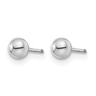 Leslie s Ball Post Earrings 4mm Rhodium-plated 14k White Gold Women s Hollow