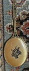 Vtg Globe 3 Pc Vanity Set 24k Gold Plated Comb  Mirror  Brush Tulips 1920s 