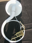 Sousaphone White Of Pure Brass Made  case mouthpc Fully Playable  Just Used Once