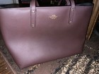 Coach Crossgrain Brown Leather City Zip Tote Large Bag F58846