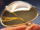 Vintage B l Ray Ban Bausch   Lomb Ambermatic Gold Plated 58mm Aviator W case
