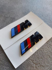 Set Of 2 Bmw M Emblem Logo Gloss Black Fender Badge Side M Package In 55x20mm