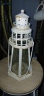 White Nautical Vintage Metal Lighthouse Lantern Candle Holder