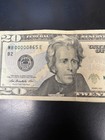 2013  20 Federal Reserve Note     Low Serial Number Mb00000865e