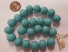 24 Vintage Japanese Cherry Brand Glass Green Turquoise 12mm  Round Beads 4687