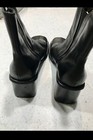 St john   s Bay  Vintage Boots Y2k Square Toe Chunky Heel Blk Leather Ankle Sz 11m