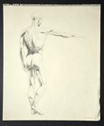 Vintage Original Nude Drawing Male Nude Sketch Graphite Pencil