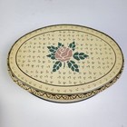 Vintage Floral Roses Oval Meister Tin Made In Brazil