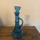 Vintage 1973 Jim Beam Genie I Dream Of Jeannie Blue Glass Bottle With Handle Mcm
