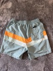 Quiksilver Men s Striped Swim Trunks S Blue orange white Elastic Drawstring