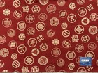 Japanese Furoshiki Family Crest Wrapping Cloth Reddish Brown 20 